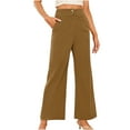 thumbnail image 1 of Fewfanhot Womens Pants Casual High Waisted Double Buttoned Stretchy Loose Fit Wide Leg Pants with Pockets, 1 of 7