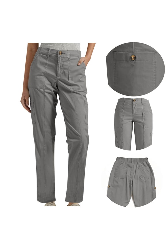 Womens Pants Straight Leg Cargo Pants for Women Mid Rise Stretchy Seam Front Business Casual Dress Pants
