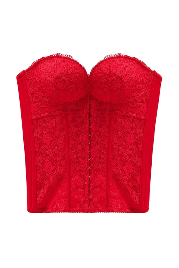 Womens Shapewear Tummy Control Lace Corset Lace Bustier Corset Top with Straps Women Corset Going Out Party Crop Top