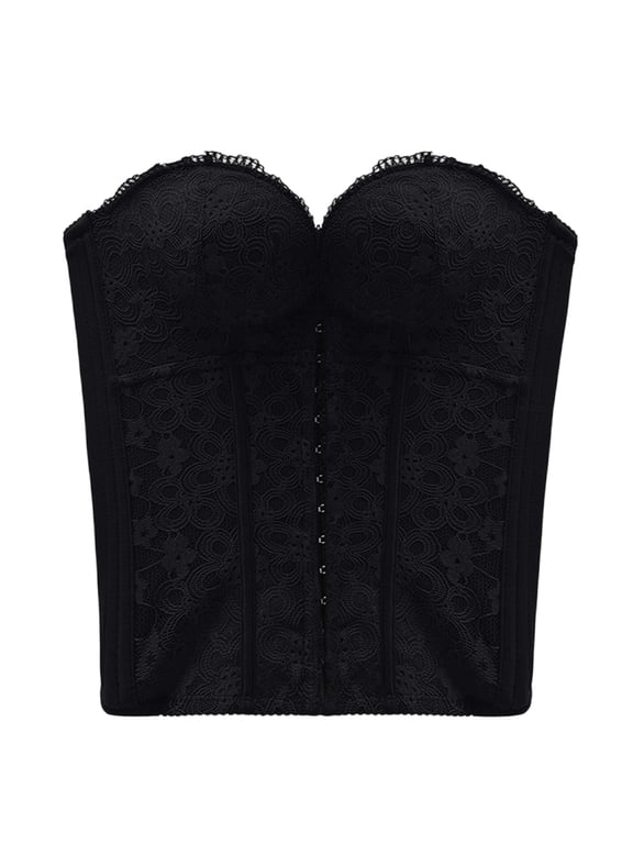 Womens Shapewear Tummy Control Lace Corset Lace Bustier Corset Top with Straps Women Corset Going Out Party Crop Top