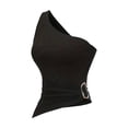 thumbnail image 1 of Fewfanhot Womens Shapewear Tummy Control One Shoulder Tank Tops Ruched Sleeveless Asymmetrical Tops, 1 of 6