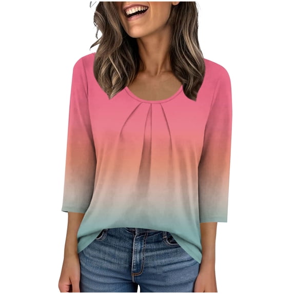 Fewfanhot Womens Summer Outfits Casual Fashion Printed Casual Round Neck Summer Outfits Early Fall Fashion Spring Clothes