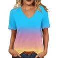 thumbnail image 1 of Fewfanhot Womens Summer Tops Casual Short Sleeve V Neck Summer T Shirts Fashion Spring Clothes, 1 of 6