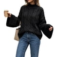 thumbnail image 1 of Fewfanhot Womens Sweaters Oversized Cable Knit Chunky Soft Cozy Long Sleeve Pullover Fall Winter Sweaters Casual Tops, 1 of 5