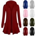 thumbnail image 1 of Fewfanhot Womens Sweatshirt Zip Up Tunic Sweatshirt Collar Neck Lightweight Long Jacket Cardigans, 1 of 6