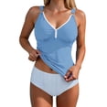 thumbnail image 1 of Fewfanhot Womens Swimsuits 2 Piece Tummy Control Bathing Suit V Neck Tankini Top with High Waisted Bottom, 1 of 8