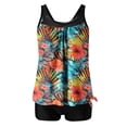 thumbnail image 1 of Fewfanhot Womens Swimsuits High Waisted Two Piece Tankini Swimsuit with Built-in Bra, Floral Print Modest Swimwear Set for Beach, 1 of 4
