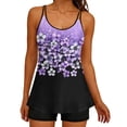 thumbnail image 1 of Fewfanhot Womens Swimsuits Tankini Two Piece Tummy Control Bathing Suit Modest Swim Top with Shorts Plus Size Swimwear, 1 of 7