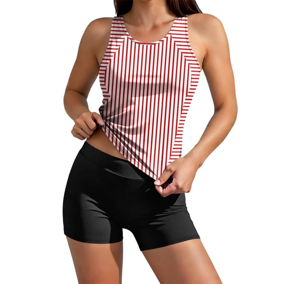 Fewfanhot Womens Swimsuits Tummy Control Two Piece Bathing Suits Flowy Swim Tops with Boy Shorts