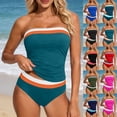 thumbnail image 1 of Fewfanhot Womens Swimsuits Two Piece Strapless Bandeau Bathing Suits Tops Full Coverage Modest Swim Suits, 1 of 5
