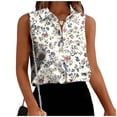 thumbnail image 1 of Fewfanhot Womens T Shirts Sleeveless Button Down Casual Blouse V Neck Tank Tops for Business, Classic Collared Basic Tops, 1 of 6