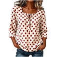thumbnail image 1 of Fewfanhot Womens Tops 3/4 Length Sleeve with Button Casual V Neck Summer Outfits Fall Fashion Spring Clothes, 1 of 6