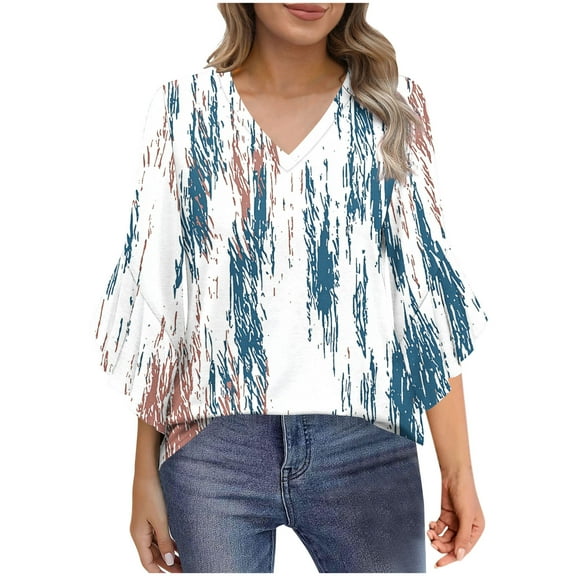 Fewfanhot Womens Tops Boho Short Sleeve Business Casual Blouses Button Down Floral Shirts Fashion Beach