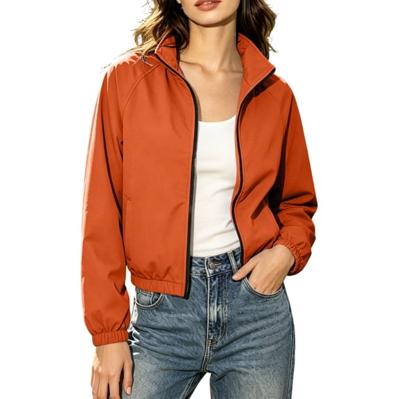 Fewfanhot Womens Tops Lightweight Track Zip Up Sporty Jackets Fall Top Camping Hiking Caving Running