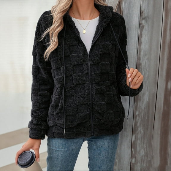 Fewfanhot Womens Tops Long Sleeve Full Zip Soft Warm Fleece Jacket