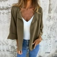 thumbnail image 1 of Fewfanhot Womens Tops Long Sleeve Solid Color Knit Blazer Work Office Open Front Blazer Jacket, 1 of 6