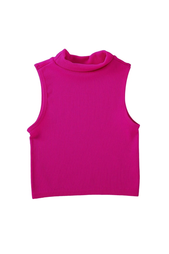 Womens Tops Mock Neck Fitted Tank Top, Ribbed Knit Layering Shirt for Work or Going Out