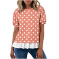 thumbnail image 1 of Fewfanhot Womens Tops Puff Sleeve Crewneck T Shirts Dressy Casual Blouses Spring Outfits Fashion Clothes, 1 of 7