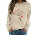 thumbnail image 1 of Fewfanhot Womens Tops Valentines Crewneck Pullover Shirts Women Long Sleeve Love Heart Sweatshirts Graphic Lover Gift, 1 of 3