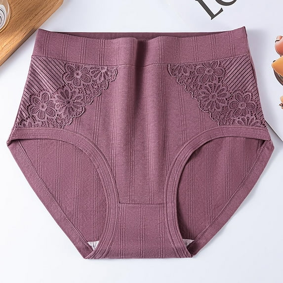 Fewfanhot Womens Underwear Mid Waist Full Coverage Brief - Ladies Solid Color Panties Lingerie Undergarments for EveryDay Wear