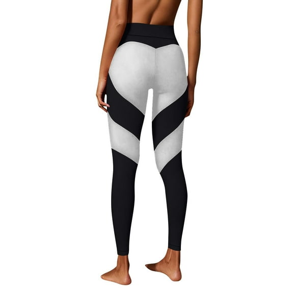 Fewfanhot Yoga Pants Women High Waisted Leggings Color Block Yoga Pants Workout Running Stretchy Leggings