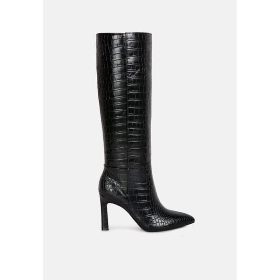 Fewocious Croc High Heel Calf Boots