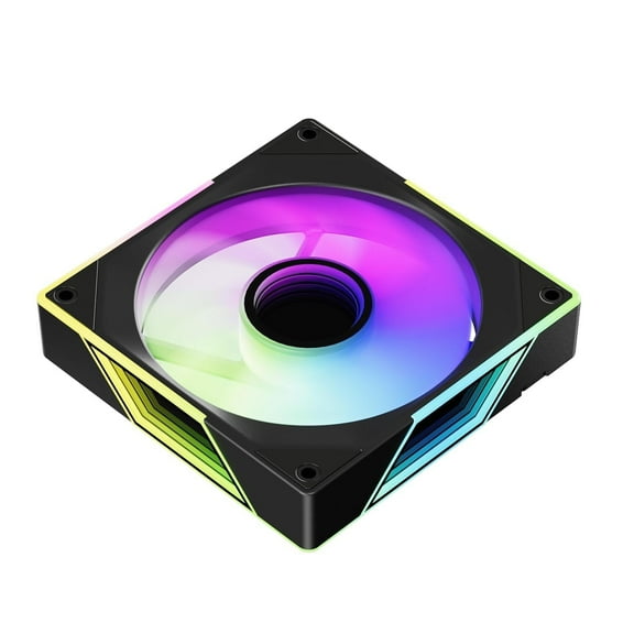 FexaDon Tek 120mm ARGB Computer Case Fan, 4 Pin PWM, Silent Computer Cooler with Infinity Mirror 1550RPM (1 Pack, Black,120mm)
