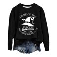Fexhaormme Halloween Sweatshirts for Women 2024 Retro Witch Ladies