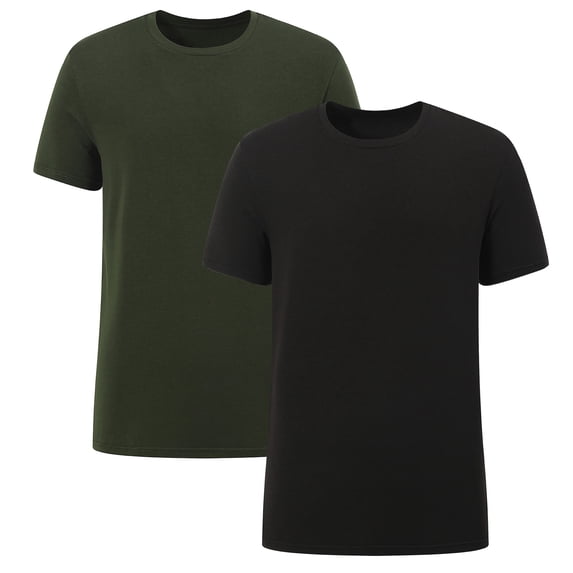 Men's Bamboo Viscose Short Sleeve T-Shirt, Lightweight Cooling Cotton Blend Casual Tee