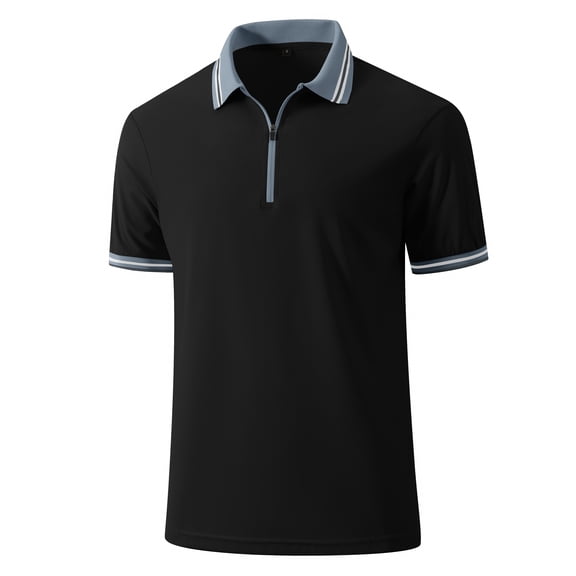 Fexilor Men's & Big Men’s Pique Polo Shirt Short Sleeve with Quarter-Zip Collar, Sizes S-3XL