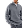 thumbnail image 1 of Fexilor Men's Cable Knit Quarter Zip Pullover Sweater Lightweight Long Sleeve Business Casual Sweaters, 1 of 1