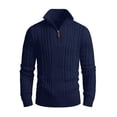 thumbnail image 1 of Fexilor Men's Quarter-Zip Sweater, Cable Knit Mock Neck Slim Fit Business Casual Pullover S-3XL, 1 of 7