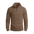 thumbnail image 1 of Fexilor Men's Quarter-Zip Sweater, Cable Knit Mock Neck Slim Fit Business Casual Pullover S-3XL, 1 of 7