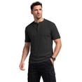 thumbnail image 1 of Fexilor Men's Short Sleeve Henley Shirts,Textured Jacquard Casual Button-Up Tops, 1 of 7