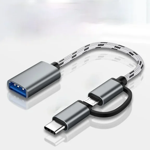Feylan 2 In 1 USB 3.0 OTG Adapter Cable Type-C Micro USB To USB 3.0 Interface Charging Cable Line for Cellphone Converter for Cellphone