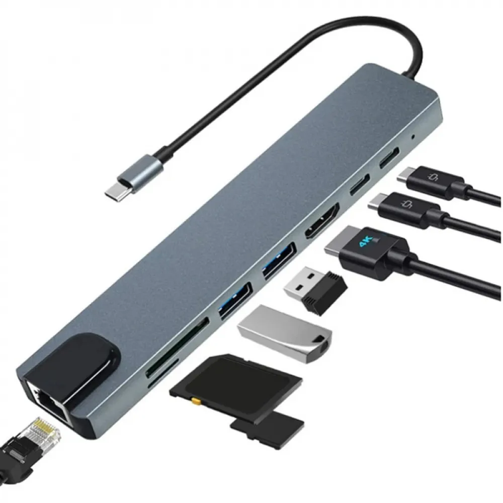 Feylan USB C hub 4K 30Hz type C to HDMI-compatible USB 3.0 adapter 11 in 1 type C hub dock PD 87W USB C splitter for MacBook Pro Air
