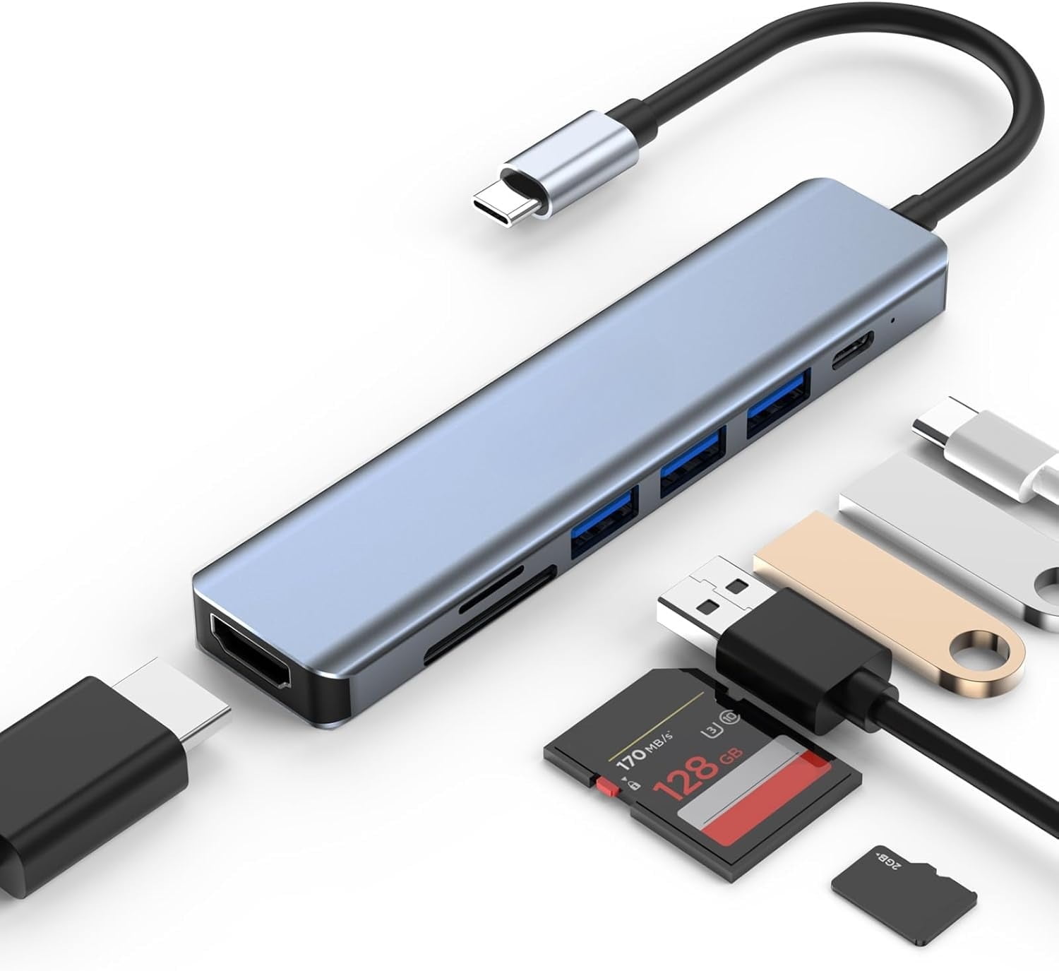 Feylan USB C hub 4K 30Hz type C to HDMI-compatible USB 3.0 adapter 11 in 1 type C hub dock PD 87W USB C splitter for MacBook Pro Air