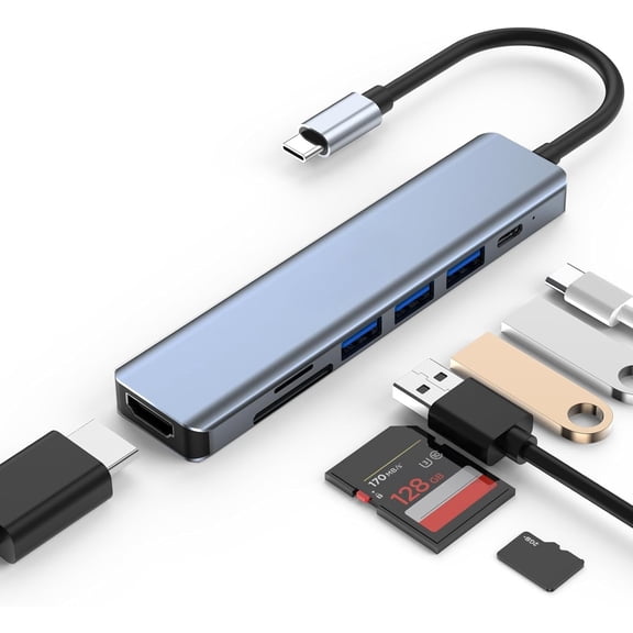 Feylan USB C hub 4K 30Hz type C to HDMI-compatible USB 3.0 adapter 11 in 1 type C hub dock PD 87W USB C splitter for MacBook Pro Air