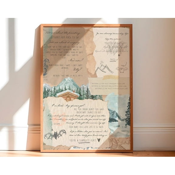 Feyre And Rhysand Messages Art - Acotar Fan Art Wall Art, Modern Wall Decor, 8x12 UNFRAMED