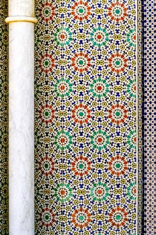 Fez Morocco Column and Tile Work at Dar al-Makhzen Canvas Art - Charles O Cecil DanitaDelimont (24 x 36)