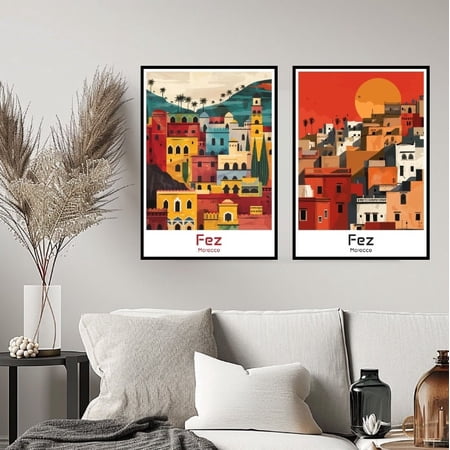 Fez Morocco Travel Wall Fes Poster, Set 2, Poster Only