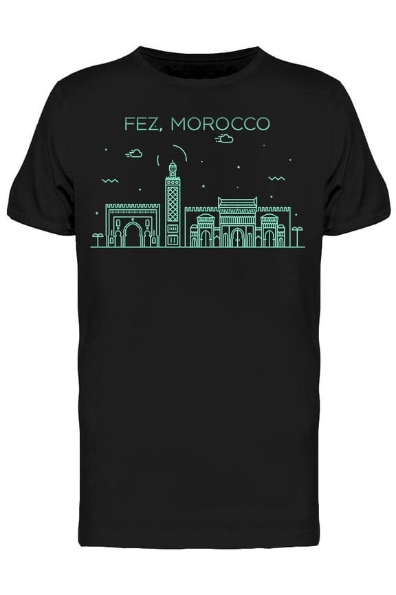 Fez Skyline Morocco T-Shirt Men -Image by Shutterstock, Male Small