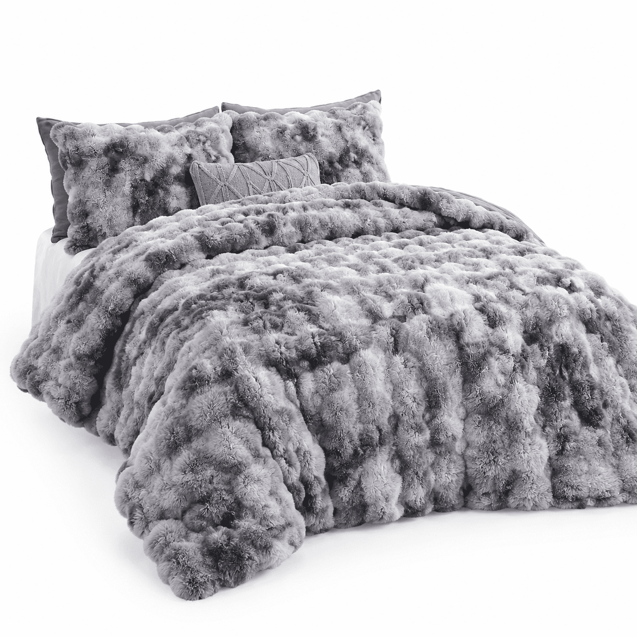 Knitted Grey Rabbit Ffaux Rabbit Bubbleforter Size - Tie Dye Grey - Walmart.com