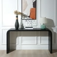 thumbnail image 1 of Ffz Black Wood Console Table, 59In Entryway Table, Curved Waterfall-Style Table,Console Table With Wood Beads,Entrance Table For Entryway, Hallway, Living Room, Foyer, Corridor, 1 of 5