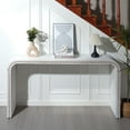 thumbnail image 1 of Ffz Washed White Console Table, 59In Entryway Table, Curved Waterfall-Style Table,Console Table With Wood Beads,Entrance Table For Entryway, Hallway, Living Room, Foyer, Corridor, 1 of 5
