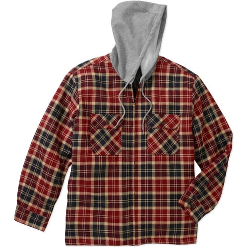 Faded glory hooded hot sale flannel shirt jacket