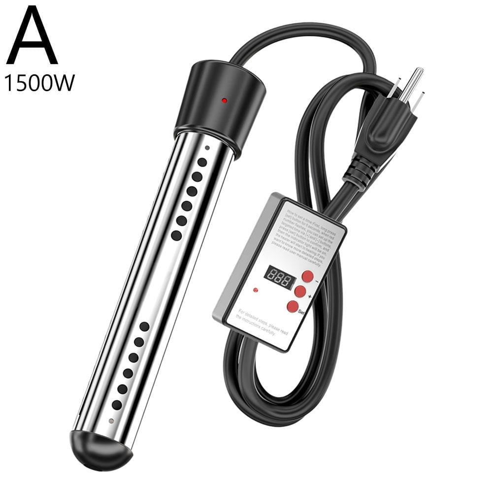SXCRFKXH Portable Water Heater, Immersion Heater, 2500W, Black, Stainless Steel,Easy-to-Use, Submersible Water Heater for Hot Tub Heater