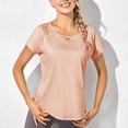 thumbnail image 1 of Fglymey Short Sleeve Workout Tops for Women Athletic T-Shirts Lightweight Yoga Running Tee Top Pink L, 1 of 4