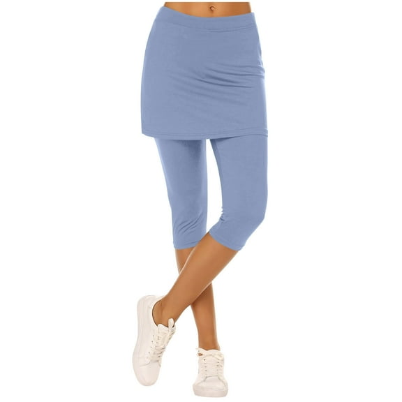 Fglymey Skirted Legging for Women, Yoga Legging with Skirts &Women Tennis Leggings Clothes Light Blue S