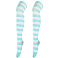 thumbnail image 1 of Fgnfyis 1 Pair Christmas Stockings High Long for Womens Over Knee Socks Party Knee High Long Striped Socks Mint Green, 1 of 4